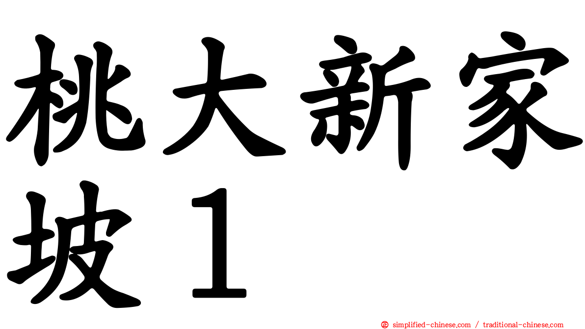 桃大新家坡１