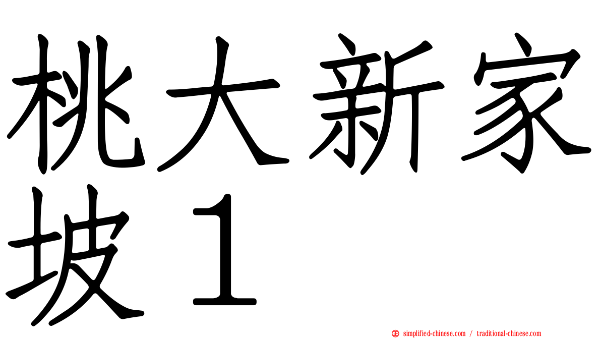 桃大新家坡１