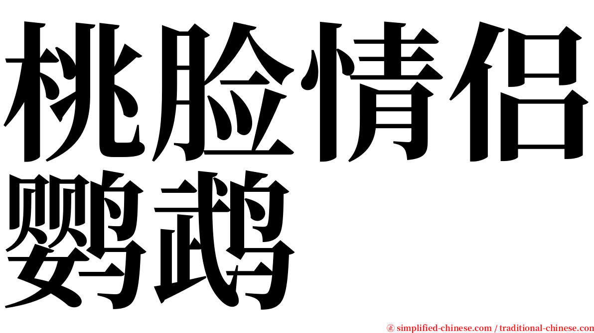 桃脸情侣鹦鹉 serif font