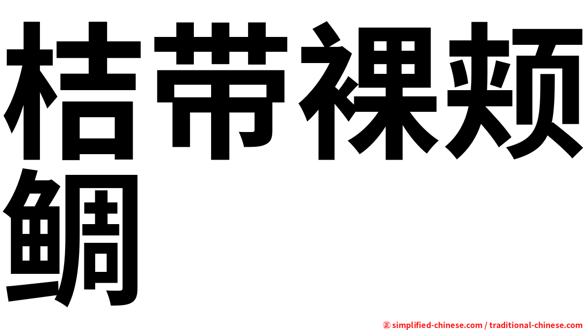 桔带裸颊鲷