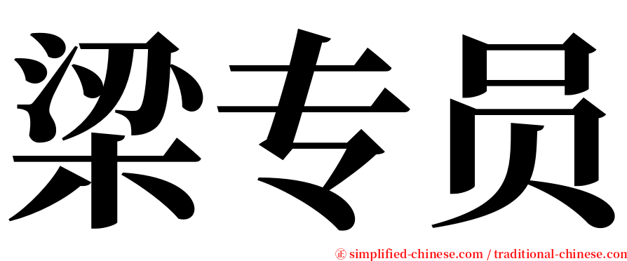梁专员 serif font