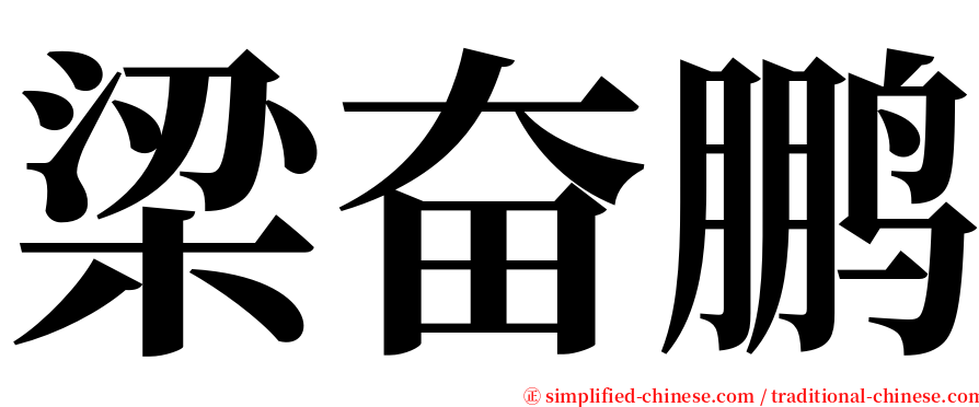 梁奋鹏 serif font