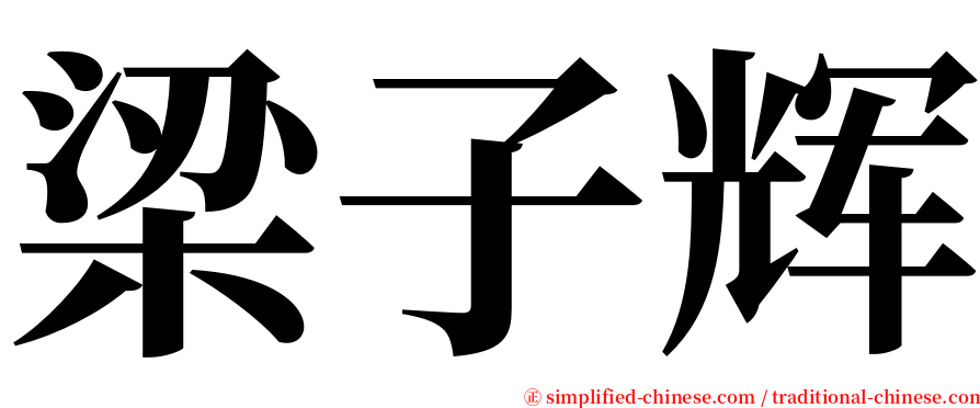 梁子辉 serif font