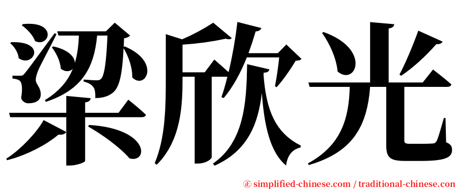 梁欣光 serif font