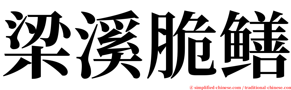 梁溪脆鳝 serif font