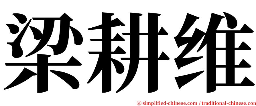 梁耕维 serif font