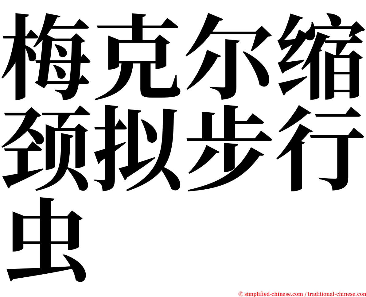 梅克尔缩颈拟步行虫 serif font