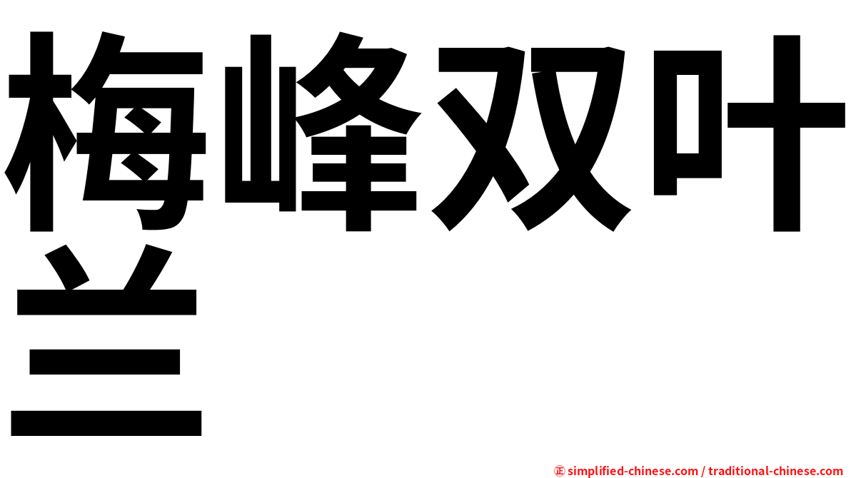 梅峰双叶兰
