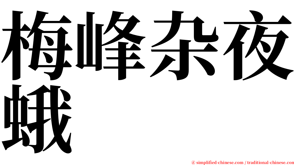 梅峰杂夜蛾 serif font