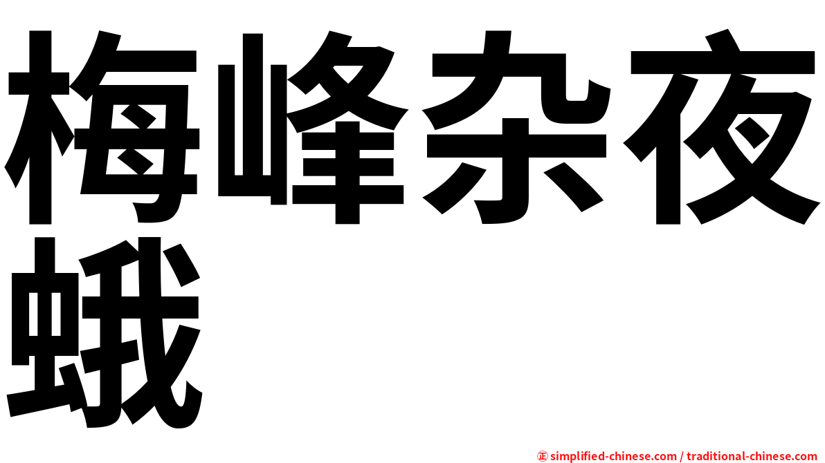 梅峰杂夜蛾