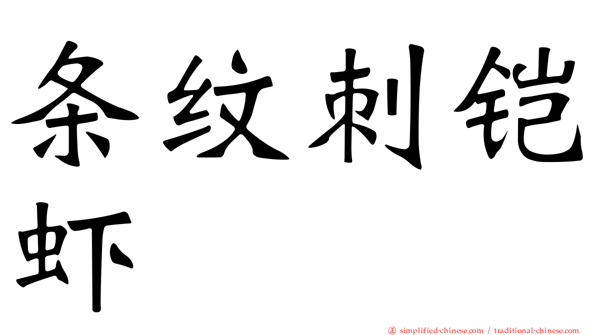 条纹刺铠虾