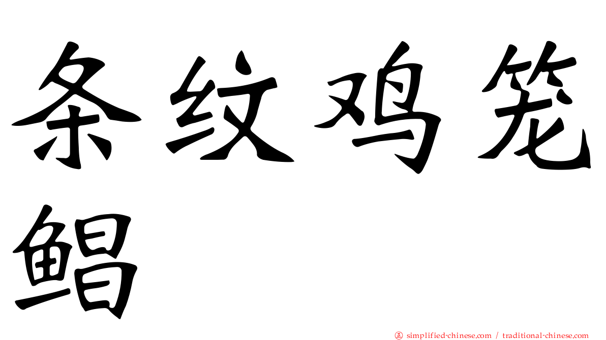 条纹鸡笼鲳