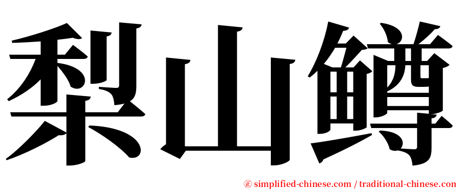 梨山鳟 serif font