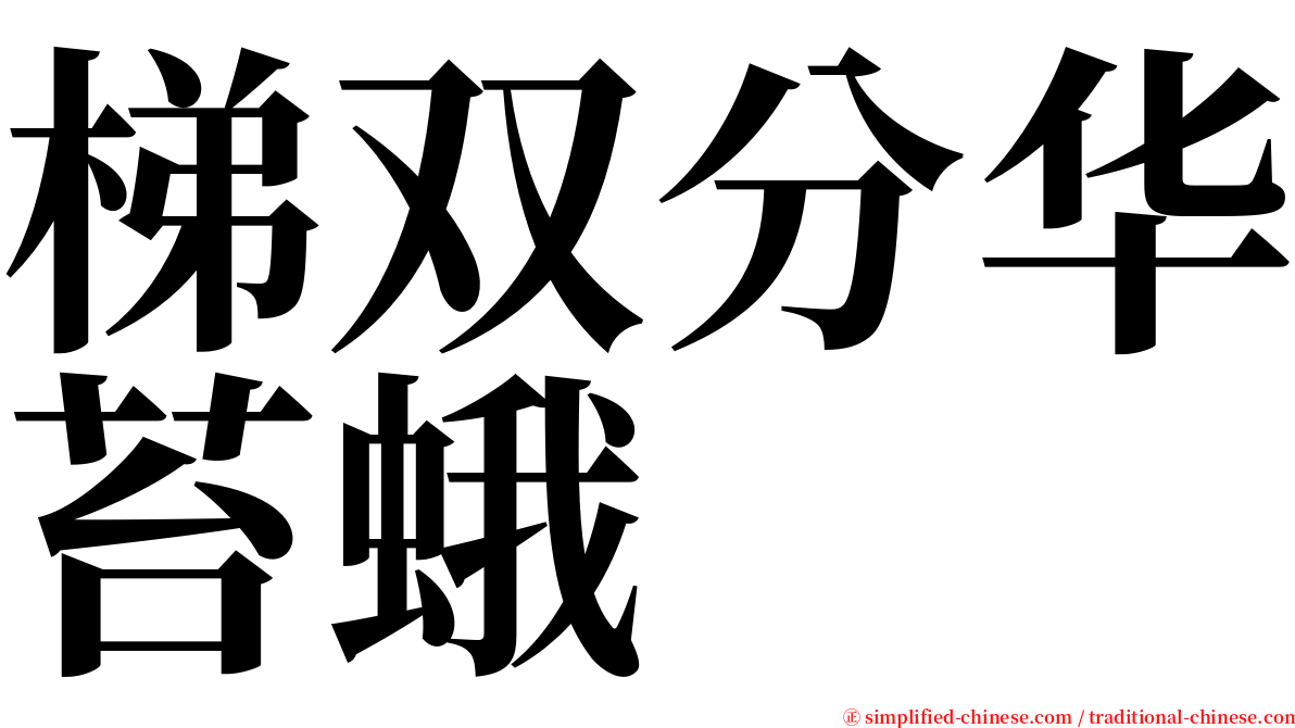 梯双分华苔蛾 serif font