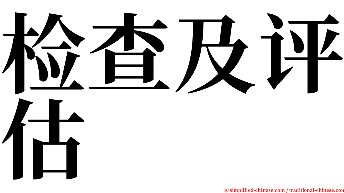 检查及评估 serif font