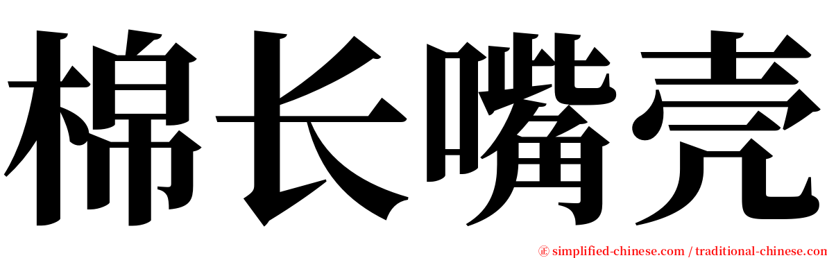 棉长嘴壳 serif font
