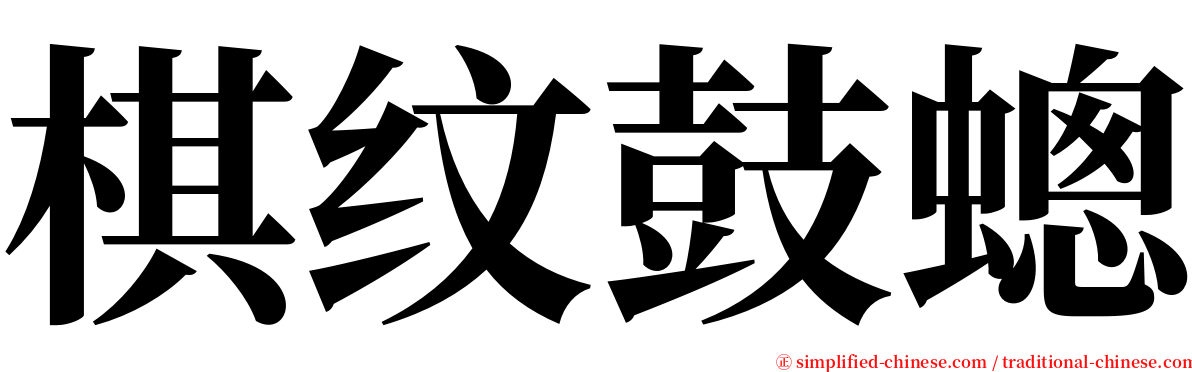 棋纹鼓蟌 serif font