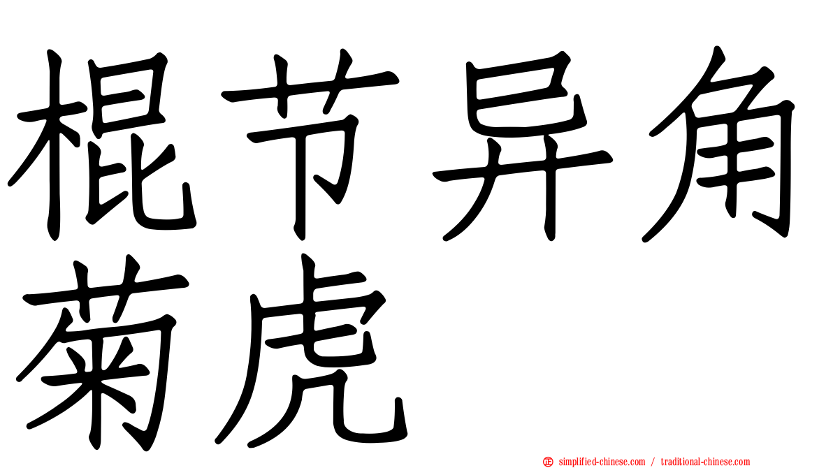 棍节异角菊虎