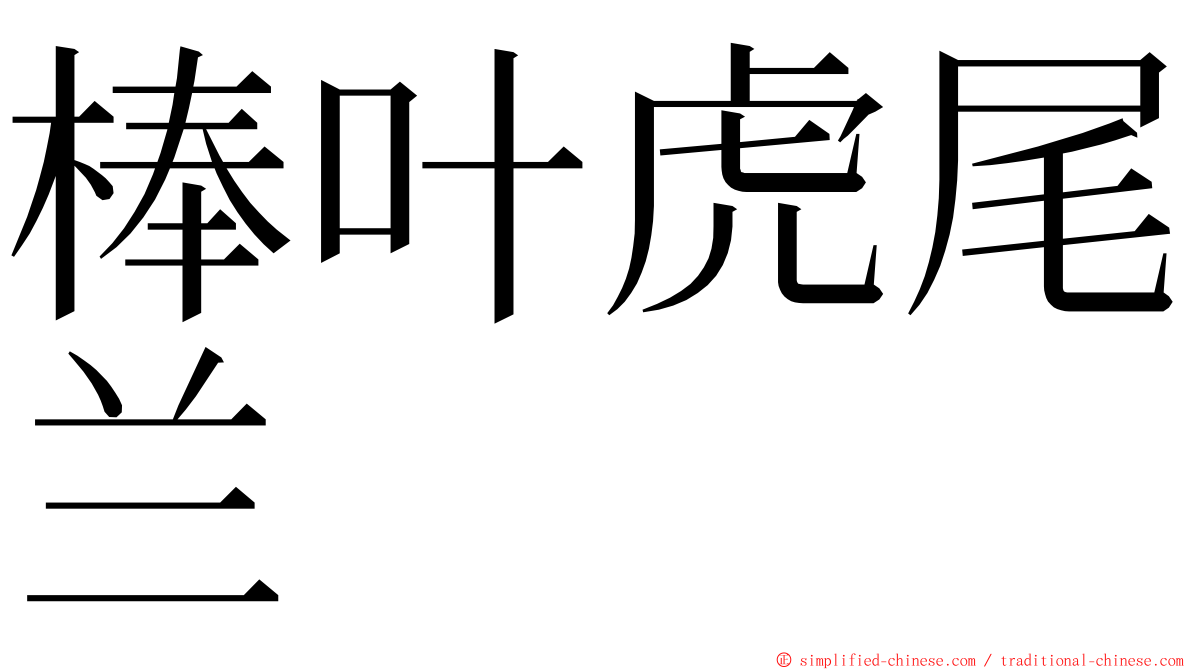 棒叶虎尾兰 ming font