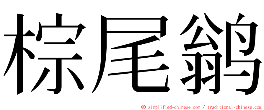棕尾鹟 ming font