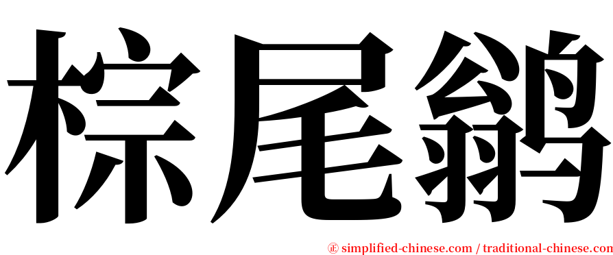 棕尾鹟 serif font