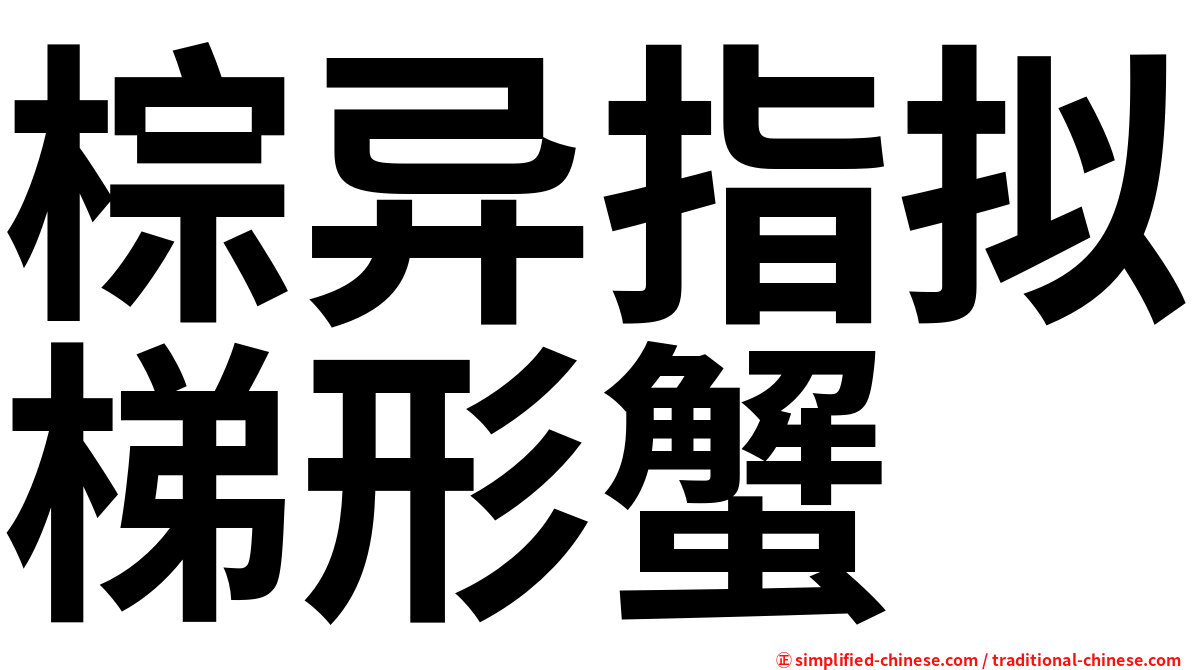 棕异指拟梯形蟹