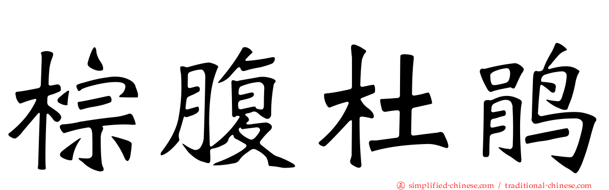 棕腹杜鹃