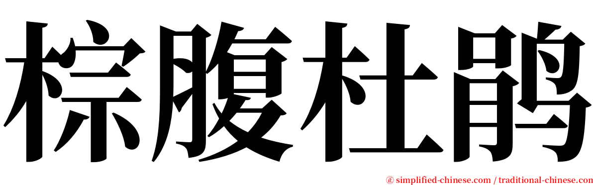 棕腹杜鹃 serif font