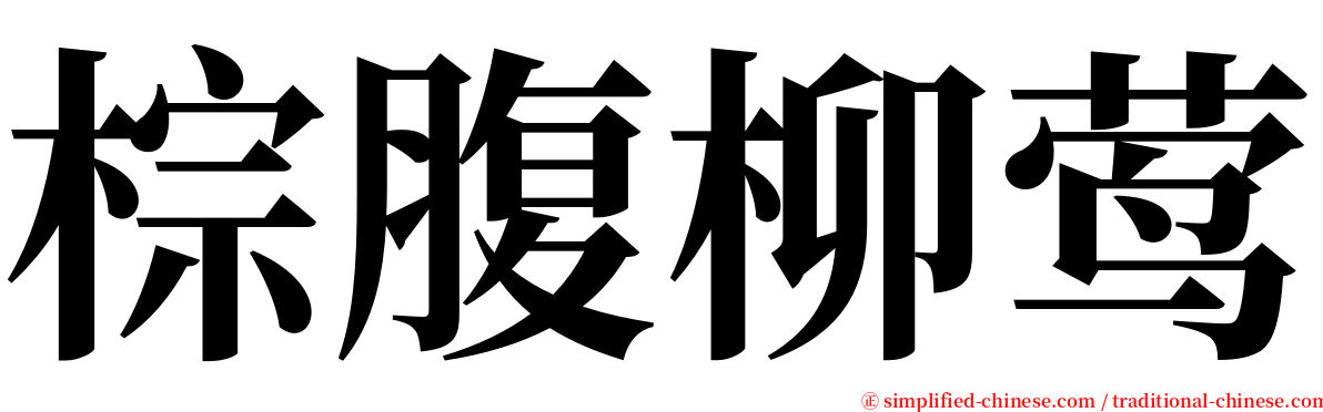 棕腹柳莺 serif font