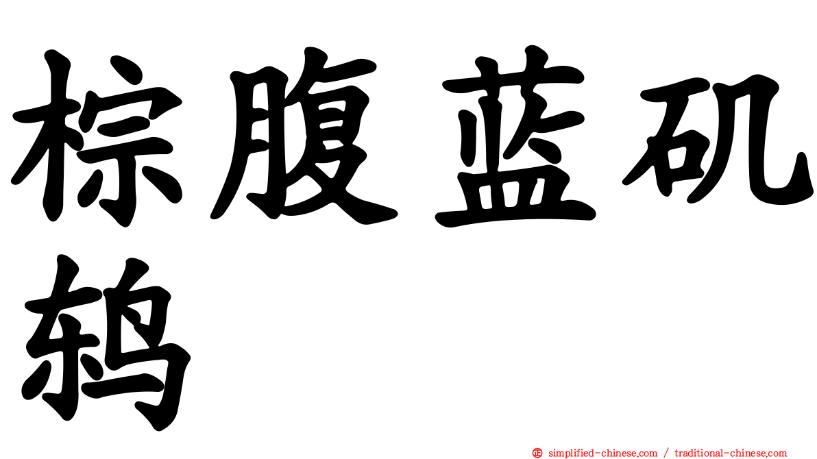 棕腹蓝矶鸫
