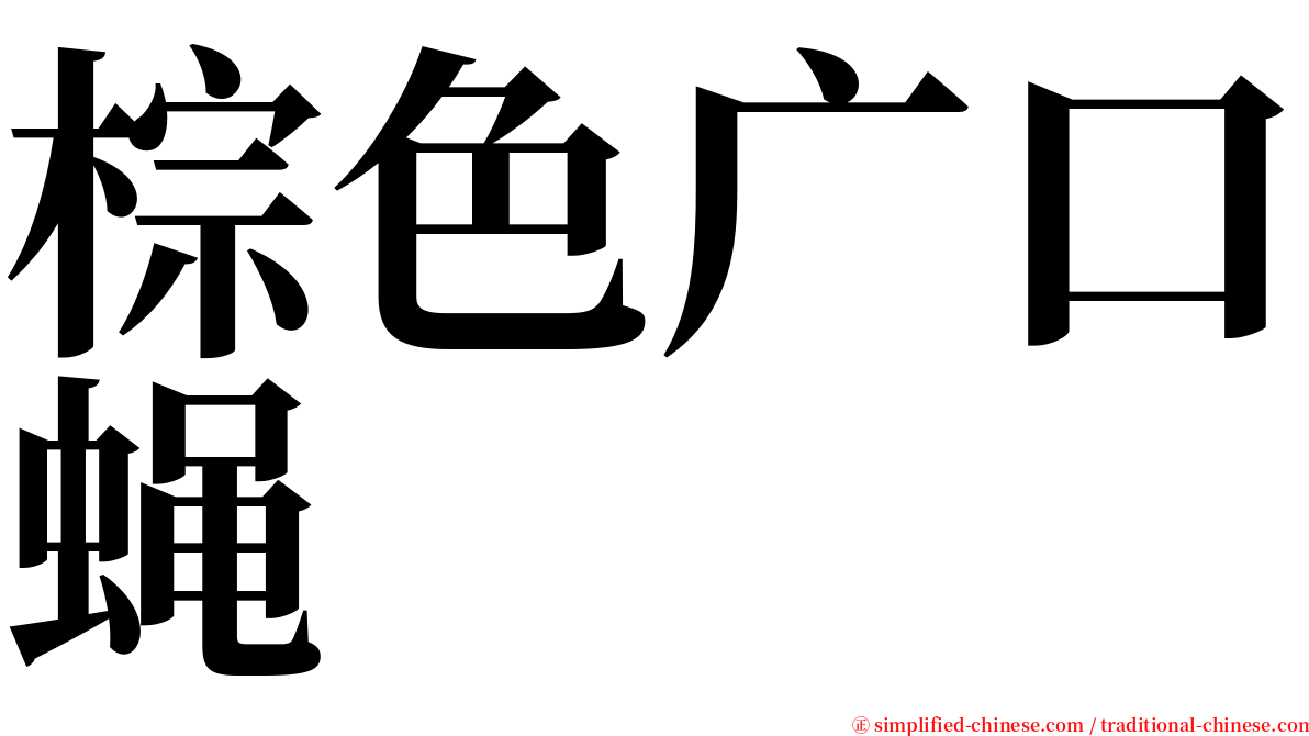 棕色广口蝇 serif font