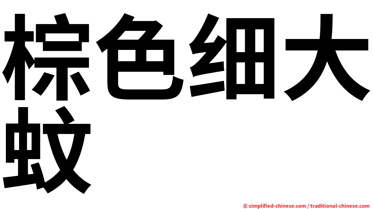 棕色细大蚊