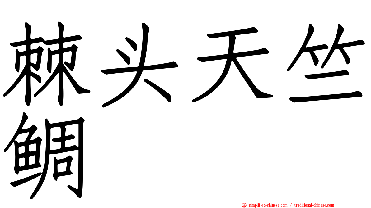 棘头天竺鲷