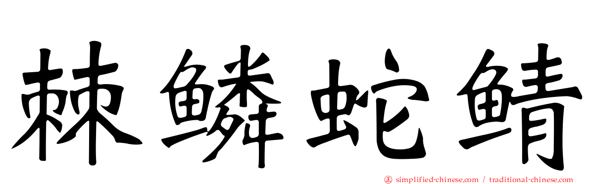 棘鳞蛇鲭