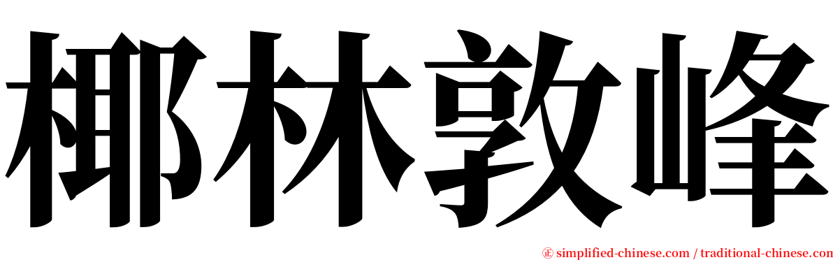 椰林敦峰 serif font