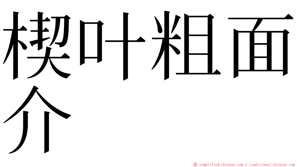 楔叶粗面介 ming font