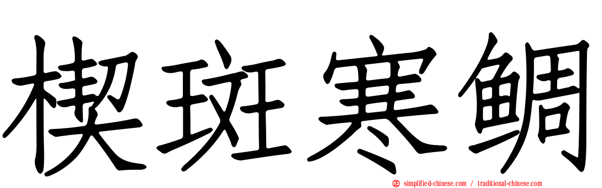 楔斑寒鲷