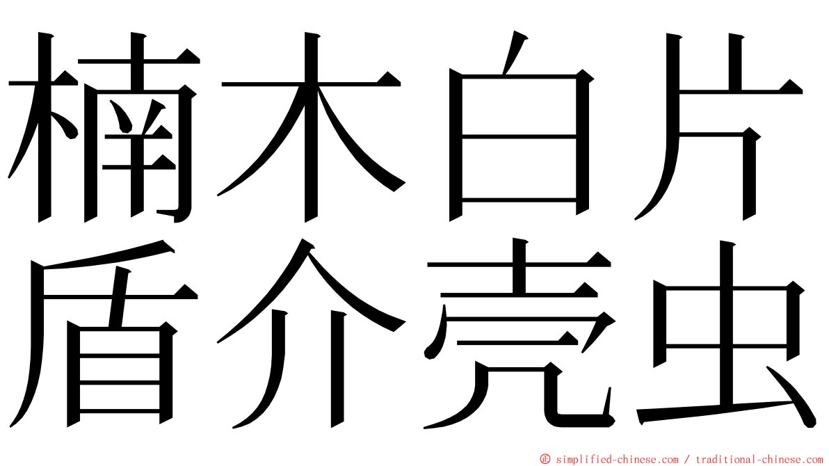 楠木白片盾介壳虫 ming font