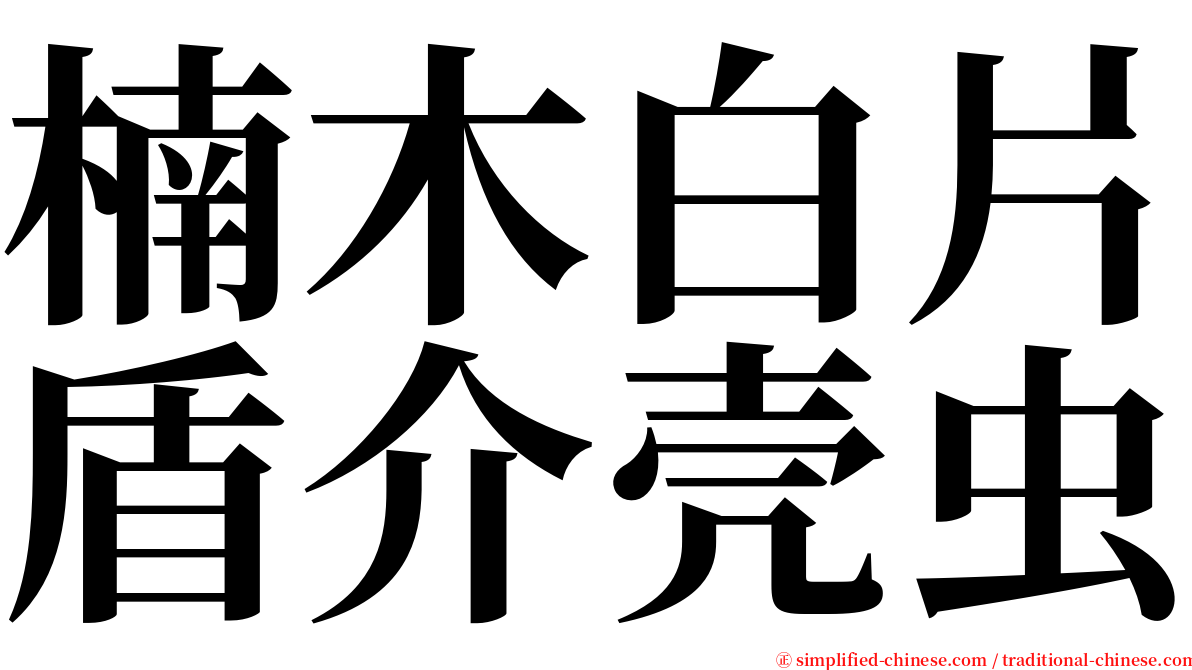 楠木白片盾介壳虫 serif font