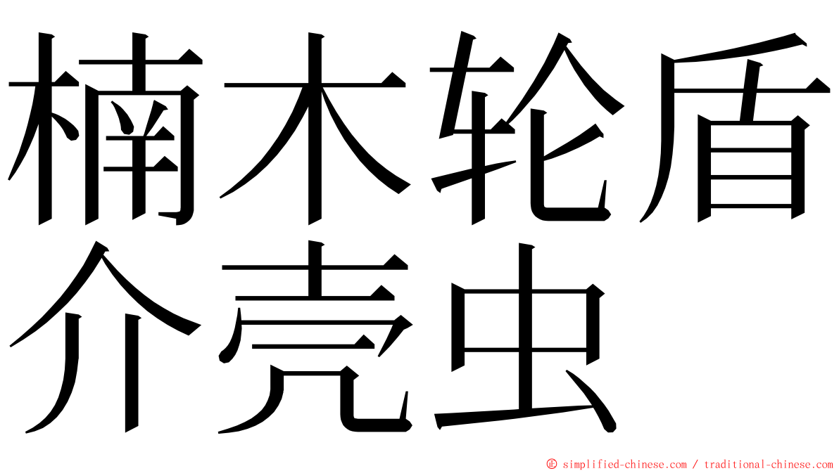楠木轮盾介壳虫 ming font