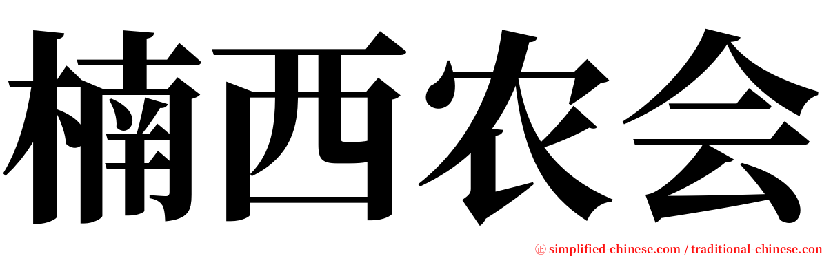 楠西农会 serif font