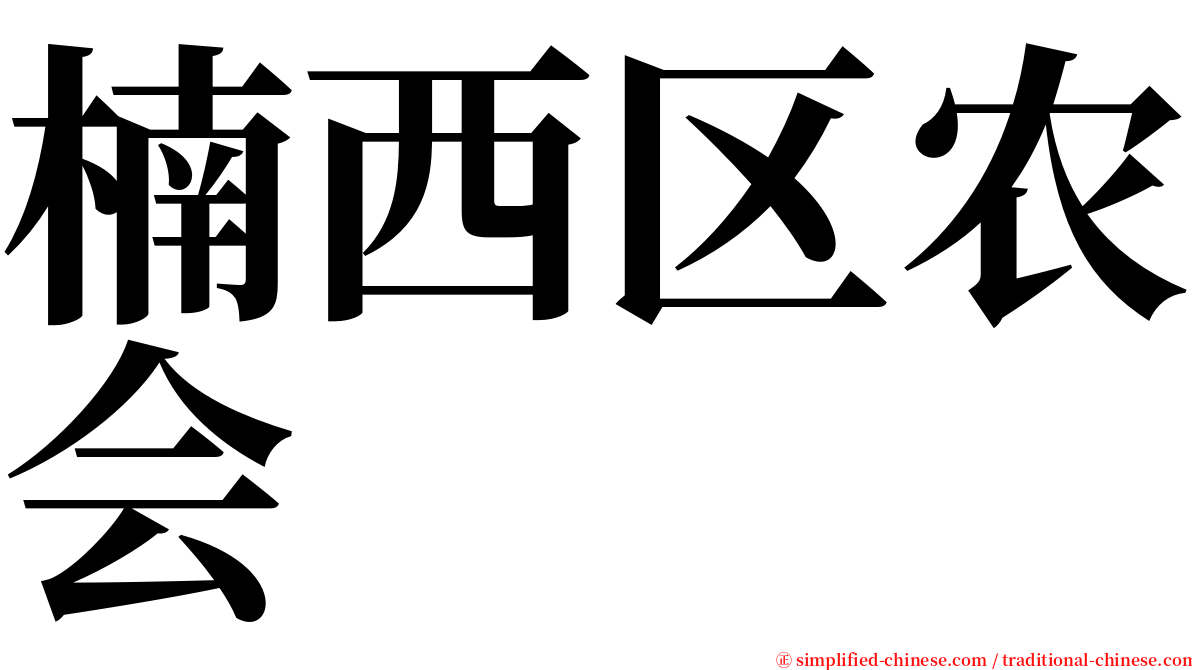 楠西区农会 serif font