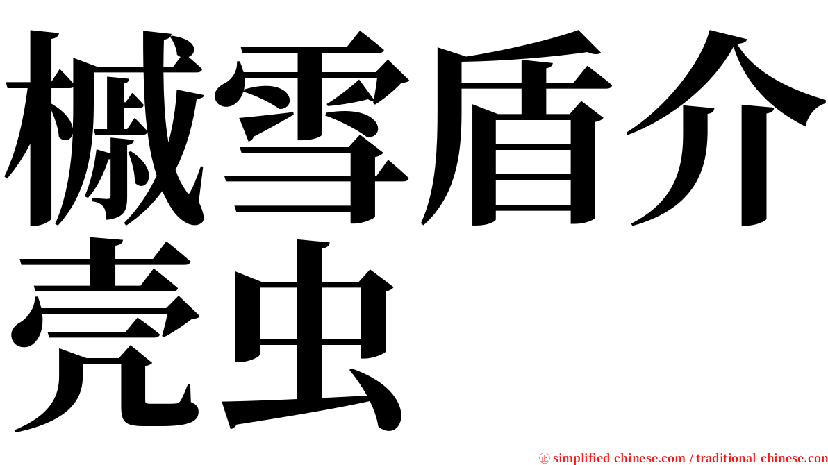 槭雪盾介壳虫 serif font