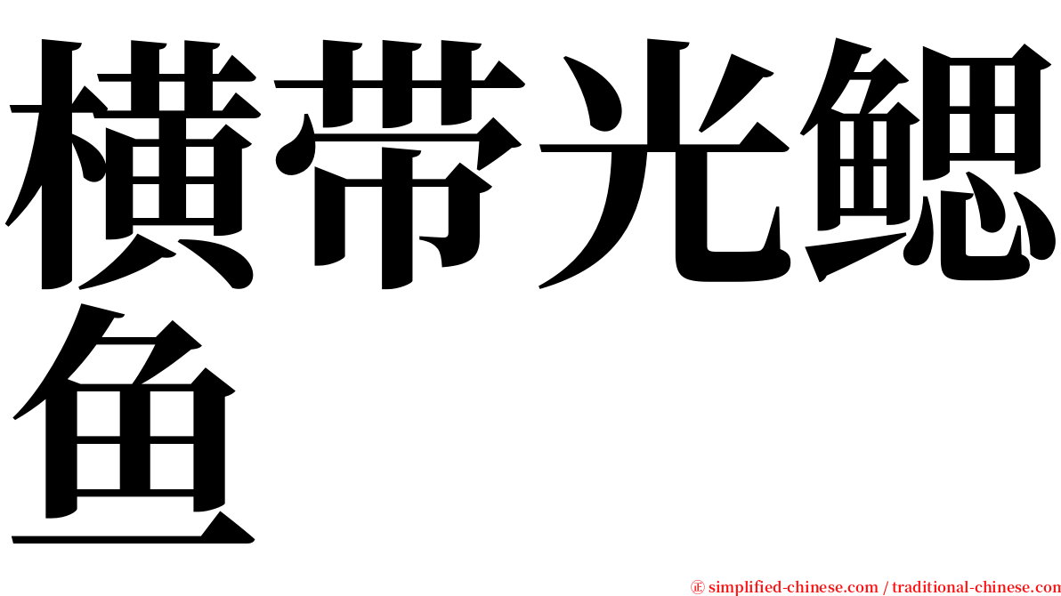 横带光鳃鱼 serif font