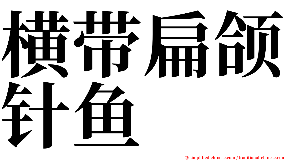 横带扁颌针鱼 serif font