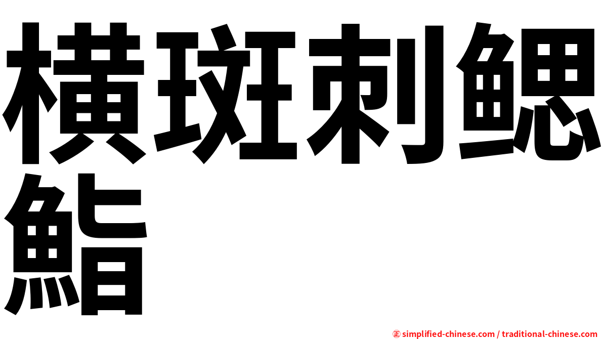 横斑刺鳃鮨