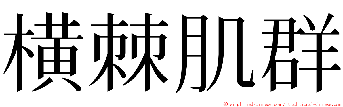 横棘肌群 ming font
