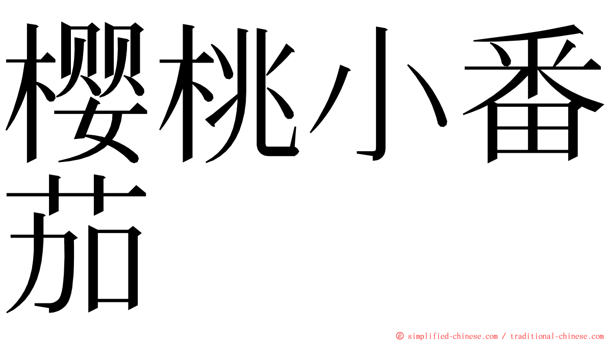 樱桃小番茄 ming font