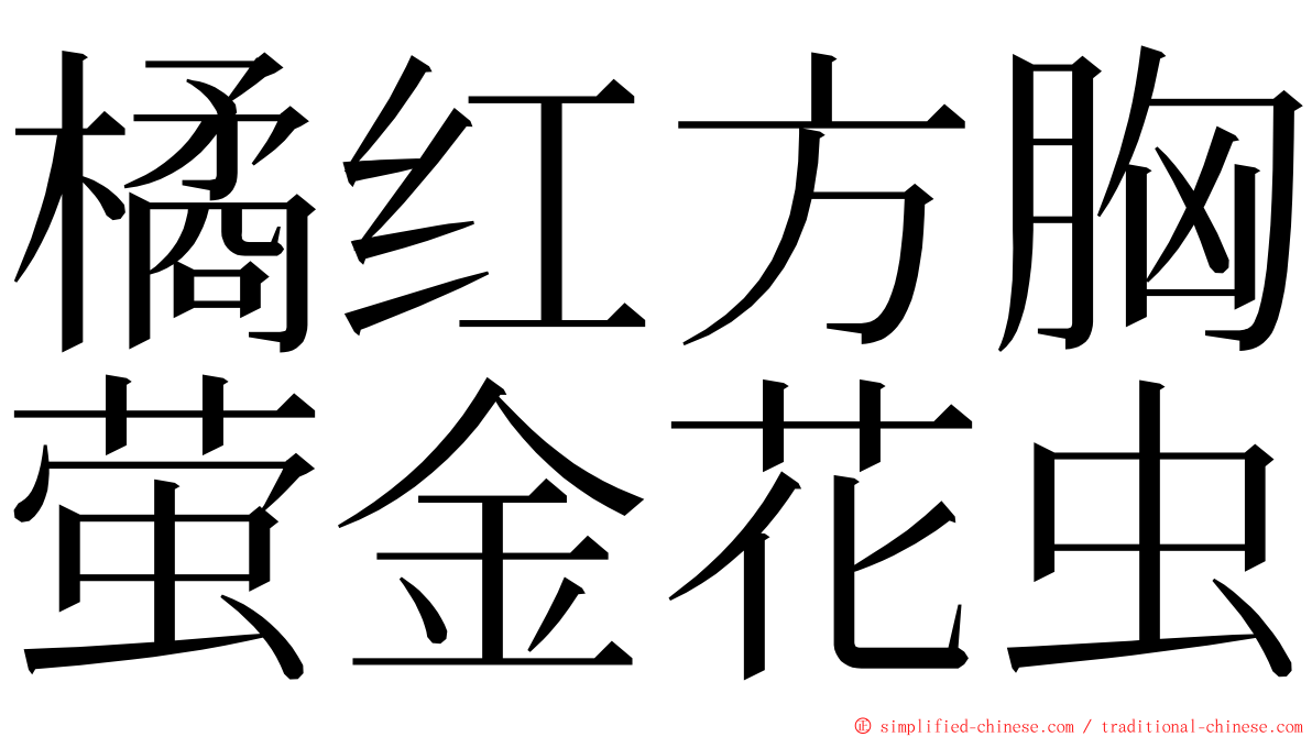 橘红方胸萤金花虫 ming font