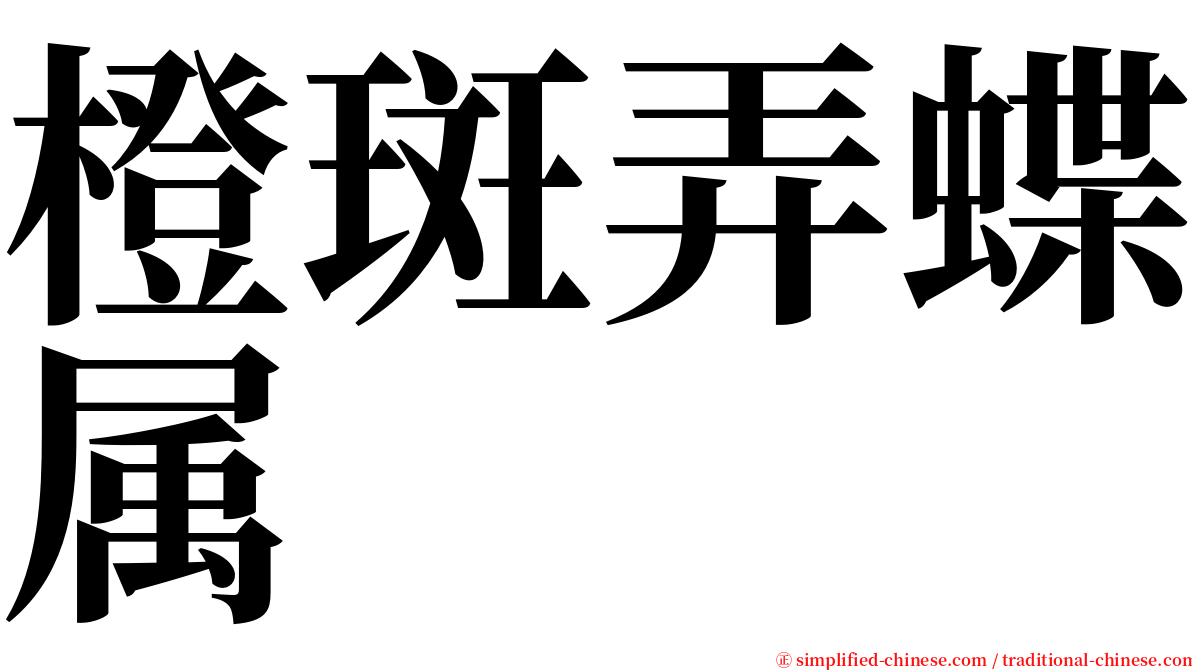 橙斑弄蝶属 serif font